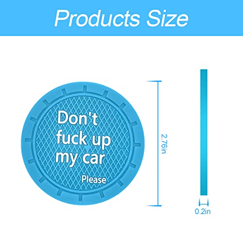 Car Cup Coaster, 4Pcs 2.75 Inch Auto Cup Holder Insert Coasters, Anti-Slip Waterproof Embedded Drink Mat, Automotive Interior Accessories for Men and Women (D Light Blue/4PCS) - color: D Light Blue/4PCS
