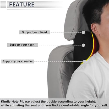 Car Headrest Pillow Ergonomic Comfortable Neck Support Pillow Milk Silk Fabric and Memory Foam Bandage Adjustable Width Black and Red Set of 1 - color: Black Red