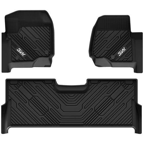 3W Floor Mats Fit for Ford F250 F350 F450 F550 2017-2025 2026 Super Duty Crew Cab Bucket Seat with Under Seat Storage, All Weather TPE Custom Fit F 250 Floor Liner(Not for Vinyl Floor), Upgraded - size: 2.F250 2017-2026 Floor Mats
