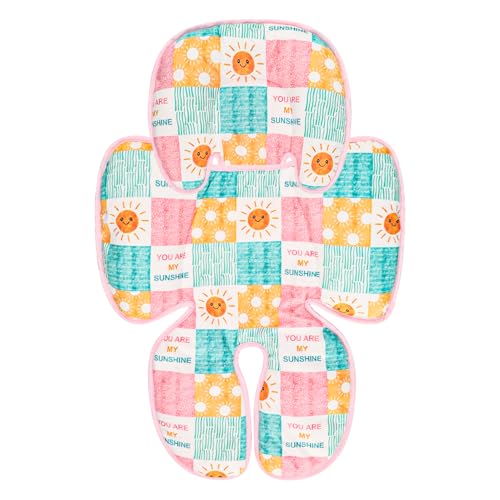 SWESEN Infant Car Seat Insert with 2 Strap Pads, Super Soft Carseat Head and Body Support for Baby Boys and Girls, Reversible Newborn Car Seat Insert Cushion for Strollers, Bouncers, Sunshine - color: Sun