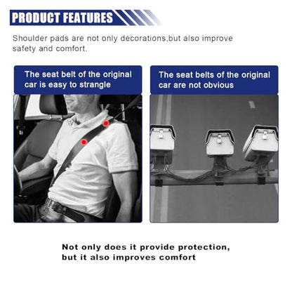 2PCS Car Seat Belt Cover, Soft Seatbelt Cushion for More Comfortable Driving, Leather Shoulder Strap Pad, Safety Breathable Harness Pad Protect Your Neck and Shoulder, Fits Most Cars (Beige) - color: Beige