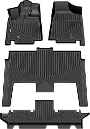 VIWIK TPE Floor Mats Custom for Dodge Grand Caravan 7 Seat 2011-2020,All Weather Car Mats Compatible for Town & Country (Stow'n Go Only) 2008-2016, Full Set Automotive Floor Mats,1st 2nd 3rd Row, 4pcs - style: Fit for 2011-2020 Dodge Grand Caravan/2008-20