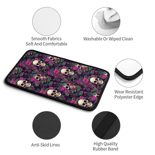 Universal Car Center Console Cushion Pad, Purple Flower Skull Soft Waterproof Car Center Console Cover Auto Armrest Seat Box Cover Protector for Most Vehicle SUV Truck Car - color: Purple Flower Skull
