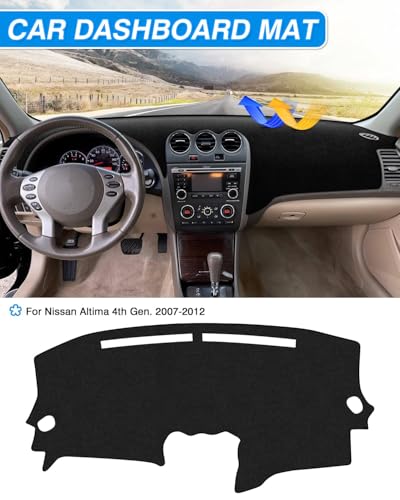 Cartist Dash Cover for Nissan Altima 2007-2011 2012 Accessories Anti-Glare Altima Dashboard Cover Mat UV Protection&Non-Slip Altima Dash Mat Black - size: 53.15*25.59(Nissan Altima 2007-2012)