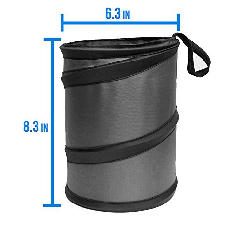 FH Group Automotive Waterproof Portable Collapsible Small Trash Can Garbage Container fits Most Cars,Waterproof,Polyethylene, SUVs, and Trucks Beige - color: Beige, style: Small