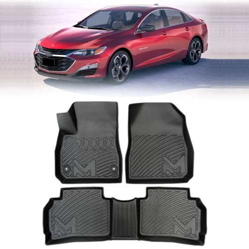 TPE Automotive Floor Mats Custom for 2016-2025 Chevy Malibu (Not for Malibu Limited), All Weather Cover Protection Waterproof Black Floor Liner Front & Rear Row Full Set Car Mats, 3PCS - size: 3PCS (2Row), style: For 2016-2025 | Chevy Malibu (Not for Mali
