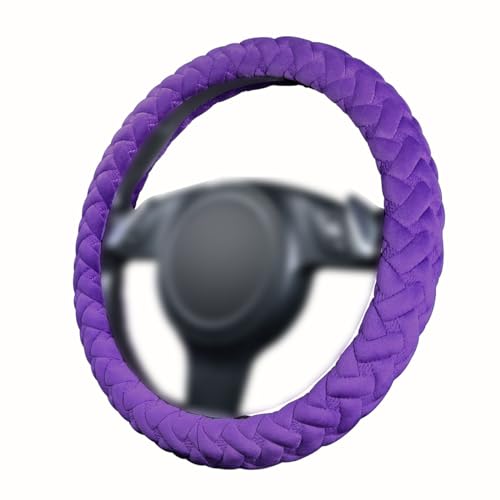 Flying Banner car Steering Wheel Cover Massage Velvet Warm Universal Size 15 inches SUV Truck Anti Slip Odorless Summer Winter (Purple, Velvet Massage) - color: Purple