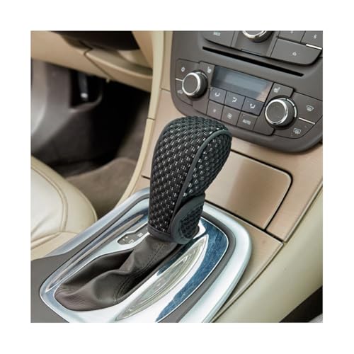 Car Gear Shift Knob Cover, Breathable Automotive Shift Knob Gear Handle Stick Protector Cover, Anti-Slip Anti-Scratch Auto Stick Shift Cover, Universal Car Accessories (Black, Stick-on) - color: Black, size: Stick-on