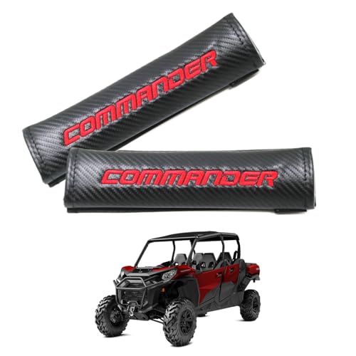 KAELTHAS 2PCS Seat Belt Pad Comfortable for Shoulder & Neck, No Interfere with Retraction, Carbon Fiber Look UTV Seatbelt Cover with Embroidery Logo for Commander UTV SSV SXS (Commander)