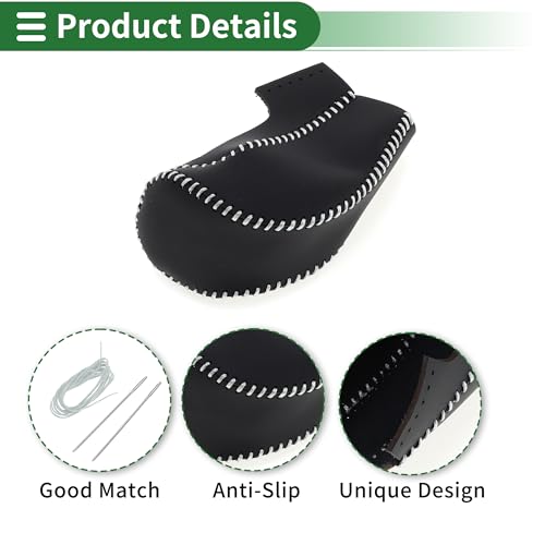 Motoforti Anti-Slip Gear Shift Knob Cover Car Stick Shifting Handle Protector for Mazda CX-5 2017-2022 Black Grey Faux Leather