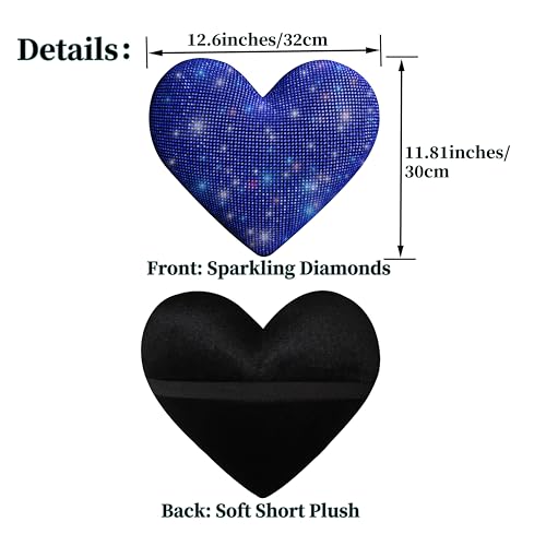 Car Bling Pillows Automobile Headrest Neck Pillow Shiny Diamond Interior Accessories for Women, Girls and Ladies Car Nevk Pillow Rhinestone Universal Fit Blue 2 Pieces - color: Blue 2pcs