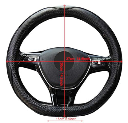 Mayco Bell Flat Bottom Size Steering Wheel Cover Anti-Slip,Safety,Soft,Breathable,Durable,Full Surround,Comfortable Grip Microfiber Leather (D-Shape,Black) - color: Black, size: D Shape