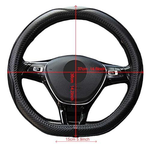 Mayco Bell Flat Bottom Size Steering Wheel Cover Anti-Slip,Safety,Soft,Breathable,Durable,Full Surround,Comfortable Grip Microfiber Leather (D-Shape,Black) - color: Black, size: D Shape