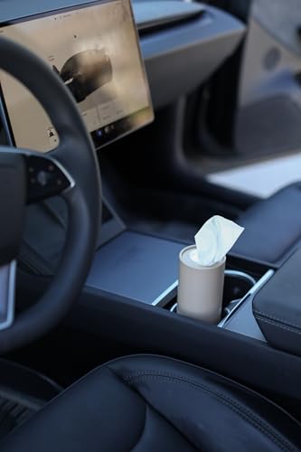 Cylinder Car Facial Tissue Holder, 5 Pack, 50 Tissues Per Cylinder, with Easy Open Lid, 3-Ply Tissues for Your car, Home and Office. Geometric Patterns (Matte Palette) - color: Matte Palette