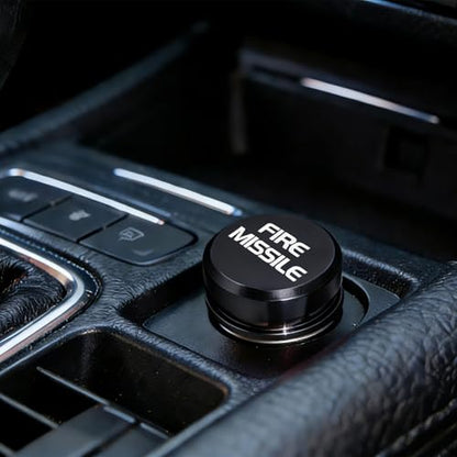 Cigarette Lighter Plug Cover Billet Aluminum Cigarette Lighter Plug, Fits All Vehicles with Standard 12 Volt Power Source Aluminum Dustproof Plug Billet Button Plugs (Black-FIRE Missile) - color: Black-fire Missile