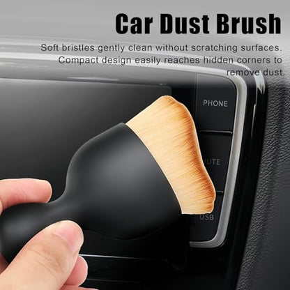 Car Cup Coasters, Silicone Cup Holder Insert (4 Pack) with Soft Bristle Cleaning Brush (2 Pack), Non-Slip Honeycomb Spill Guard Car Interior Accessories, Universal for SUV, Sedan, Truck (Black) - size: Style 1