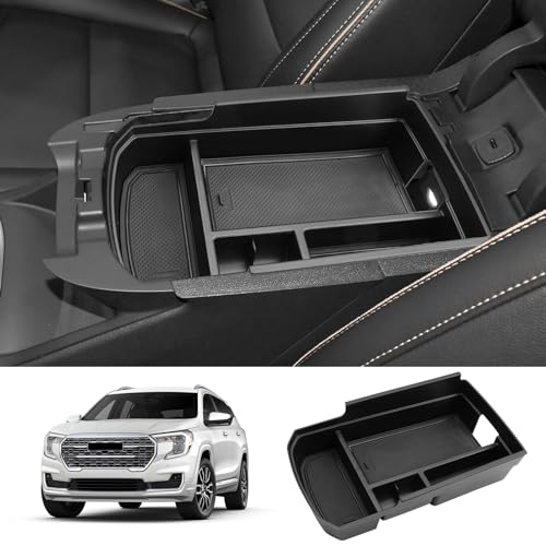 LUWU Center Console Organizer for 2018 2019 2020 2021 2022 2023 2024 GMC Terrain Accessories Armrest Storage Box Tray Organizer Insert Tray 2024 GMC Terrain Accessories Black-Trim - color: 2018-2024 Terrain Armrest Organizer