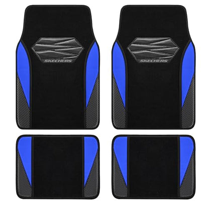 Skechers Car Floor Mats,Waterproof Universal Fit Car Mats,Faux Leather Car Floor Mats,Carbon Floor Mats for Cars with Anti-Slip Skechers Heel Pad Fit for SUV,Vans,Sedans,Trucks,Blue