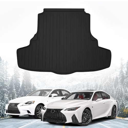 Premium Cargo Liner for Lexus is 250 is 300 is 350 is 500 2016-2025 - 100% Protection - Custom Fit Car Trunk Mat - All-Season Black Cargo Mat - 3D Shaped Laser Measured Trunk Liners