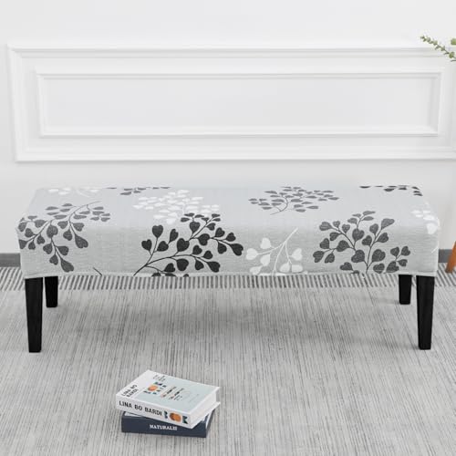 SPRINGRICO Stretch Dining Bench Cover, Removable Bench Slipcover Washable Bench Seat Protector Rectangle Bench Cover for Dining Room, Living Room, Bedroom, Kitchen (Byron Palm) - color: Byron Palm