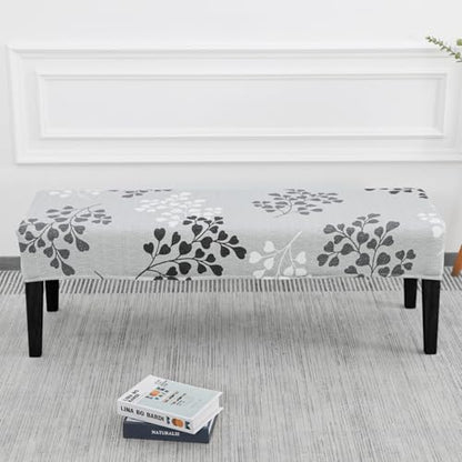 SPRINGRICO Stretch Dining Bench Cover, Removable Bench Slipcover Washable Bench Seat Protector Rectangle Bench Cover for Dining Room, Living Room, Bedroom, Kitchen (Byron Palm) - color: Byron Palm