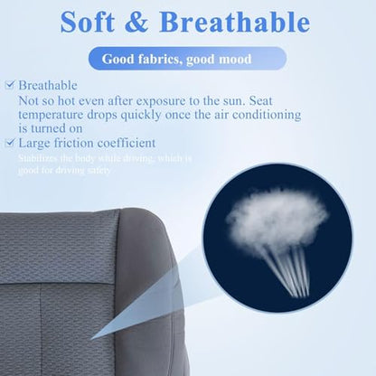 NLQR Driver Side Bottom Cloth Seat Cover & Replacement Seat Cushion Foam Pad Compatible with Ford F150 2011 2012 2013 2014 - color: Gray