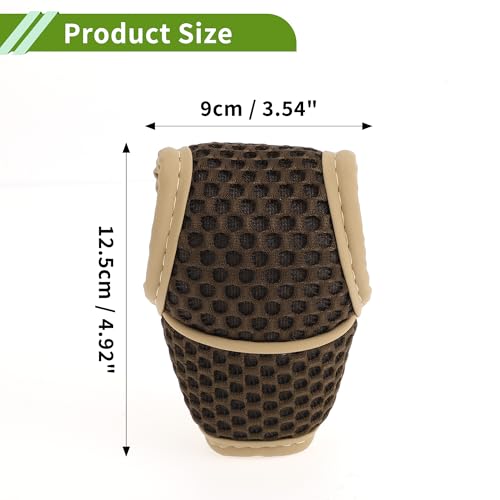 Universal Gear Shift Knob Cover Stick Shifting Handle Protector Automotive Manual Fabric 1 Pc Anti-Slip Dark Brown - color: Dark Brown