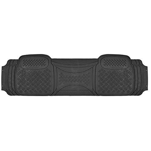 BDK Heavy Duty Diamond Complementary Rubber Rear Floor Mats Liners, All Weather Protection, Designed for Trucks Cars Sedan SUV - color: Black, size: Diamond Series (17.5" x 56")