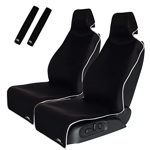 Gorla Gear 2 Pack Black Premium Universal Fit Waterproof Stain Resistant Car Seat Cover Neoprene Non-Slip Bucket Seat Dog Sweat Proof Protector Save Your Leather Cloth Seats Automotive Van Truck SUV - color: 2 Pack Black