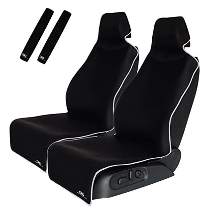 Gorla Gear 2 Pack Black Premium Universal Fit Waterproof Stain Resistant Car Seat Cover Neoprene Non-Slip Bucket Seat Dog Sweat Proof Protector Save Your Leather Cloth Seats Automotive Van Truck SUV - color: 2 Pack Black