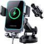 Wireless Car Charger, MOKPR 15W Fast Charging Auto Clamping Dashboard Windshield Air Vent Car Phone Holder with LED Light Car Charger for iPhone 16 15/14/13/12 Pro Max Plus, Samsung S23/S22/S21,etc - style: Dashboard