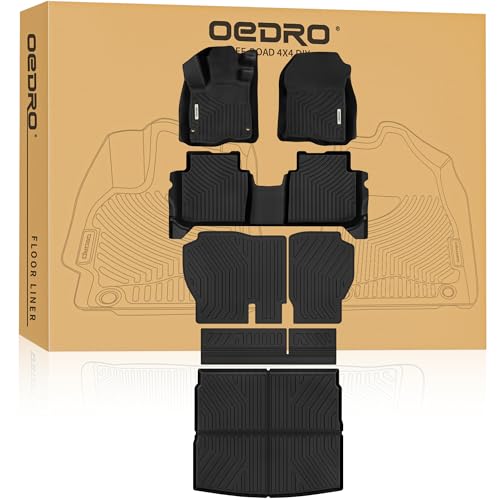 OEDRO Floor Mats Cargo Liner Set Fit for Honda CRV 2023 2024 2025 2026 All Models (Gasoline & Hybrid), Custom Fit All Weather Floor Liners & Trunk Mat TPE Rubber Liners CRV Accessories - style: 2023-2026 | 1st & 2nd Row & Cargo & Backrest Mats|
