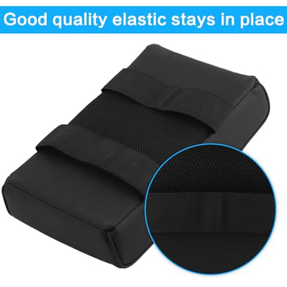 Car Center Console Armrest Pillow with Cup Holder (13.77"*8.26"*2.95") & Phone Holder Waterproof Leather Arm Rest Protector Cushion Car Accessories (Black) - color: Black