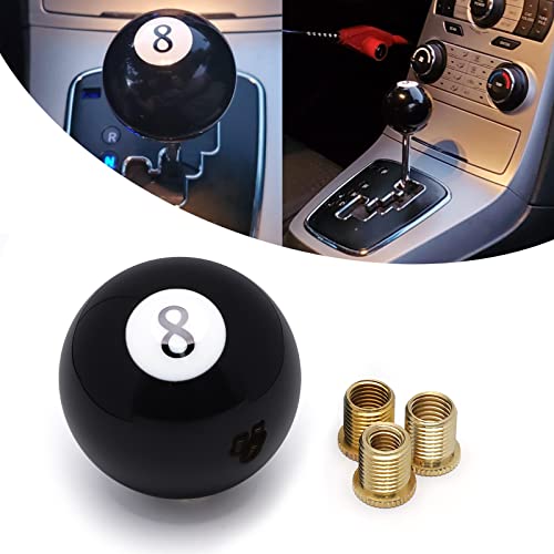 Shift Knob Manual Gear Round 8 Ball Shift Knob Universal 4 5 6 Speed with 3 Adapter Acrylic Gear, Fit for Manual Car (Black 8) - color: 8 Speed(Black)