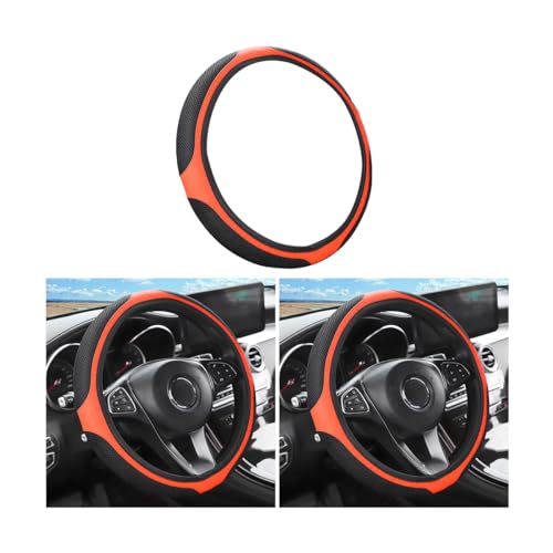 LoyaForba Car Steering Wheel Cover, Universal 14.5-15 Inch, Soft Anti-Slip Neoprene Protector for Steering Wheel, Breathable Odorless and Elastic Stretch, Car Accessory for SUV, Van, Truck (Orange) - color: Orange