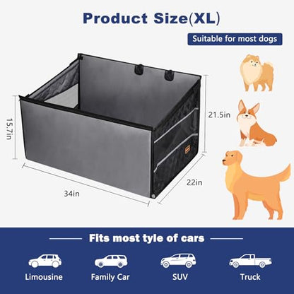 MIXJOY XL Dog Car Seat for Large Medium Dogs, Back Seat Extender for Pets, Waterproof Pet Carseat for Medium Sized Dog, Hammock for Pet, with Storage Pocket for Cars/SUV/Truck(XL) - size: XL