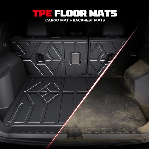 TPE Floor Mats Set for Chevy Equinox/GMC Terrain 2024 2023 2022 2021 2020 2019 2018, All Weather TPE Custom Fit Floor Liners & Cargo Liner & Backrest Mats (Not Fit Equinox EV) - size: 7.For Chevy Equinox/GMC Terrain|18-24|Full Set