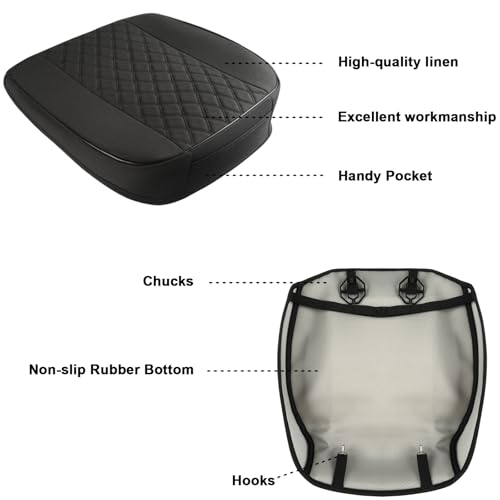 West Llama Linen Front Car Seat Cover Protector Anti-Slip Bottom Seat Cover Fits 95% of Vehicles,Wrapping Around The Bottom,Diamond Pattern(Black-1Pcs) - color: Diamond Pattern-Black, size: 1 Piece Linen