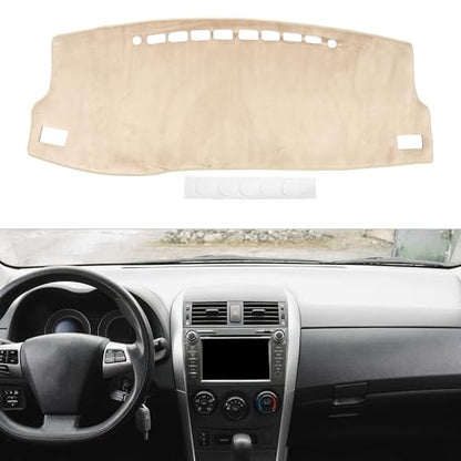 Dashboard Cover Anti-Slip/Anti Dust Dash Cover Mat Carpet for Toyota Corolla 2014-2018 Flannel Beige
