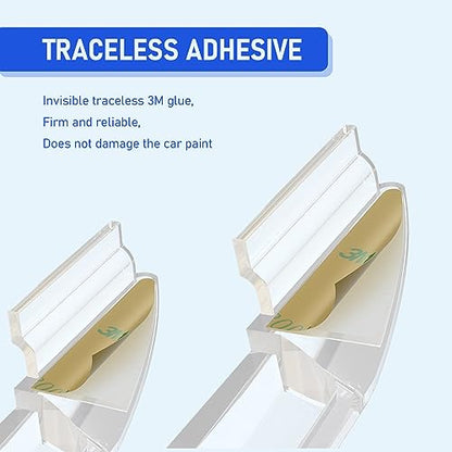 4 PCS Car Door Anti-Collision Strip, Rearview Anti-Impact Sticker, Door Protection Decorative Covers, Universal Car Side Door Edge Protector (Black)