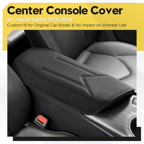 FIILINES Center Console Cover for Toyota Camry 2018-2024 Armrest Cover Pad with Hidden Pockets, Anti-Scratch Cushion Protector Camry Accessories - size: For Toyota Camry 2018-2024