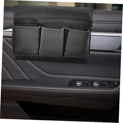 Luxshiny Car Armrest Organizer Multi Functional Door Storage Support Luxurious Cushion for Car Interior Convenient Phone Key Holder Easy to Clean Design