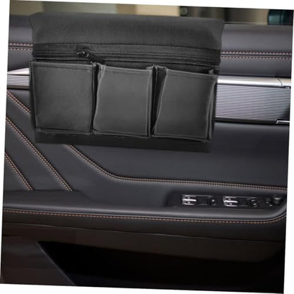Luxshiny Car Armrest Organizer Multi Functional Door Storage Support Luxurious Cushion for Car Interior Convenient Phone Key Holder Easy to Clean Design