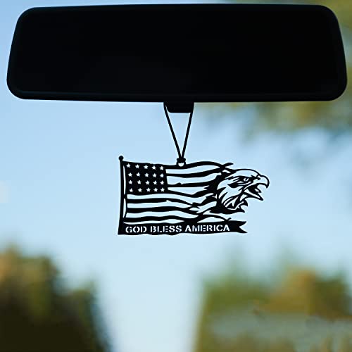 Rear View Mirror Accessories - Car Mirror Hanging Accessories - Car Pendant, Car Charms Ornament - Swinging Ornaments Cars Accessory for Men and Women Hanger - Black (USA Eagle Flag) - style: USA Eagle Flag