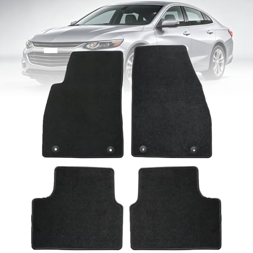 GXARTS Car Floor Mats Carpet Full Set All-Weather Protect Compatible with Chevrolet Malibu 2011 2012 2013 2014 2015 2016 | WaterproofBlack Car Mats with Anti-Slip Backing