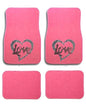 Universal Fit Car SUV Truck Front Rear 4-Piece Full Set Crystal Bling Rhinestone Studded Pink Carpet Floor Mats - Pack of 4 (Heart Love-Pink) - color: Heart Love-Pink