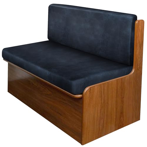molasofa Leather Like RV Dinette Cushion Covers, RV Booth Seat Cover Stretchable Camper Cushion Couch Covers Washable Slipcovers for RV Camper Car Bench (1 Backrest Cover & 1 Bench Cover, 02Navy) - color: 02navy, size: 1 Bench Cover & 1 Backrest Cover