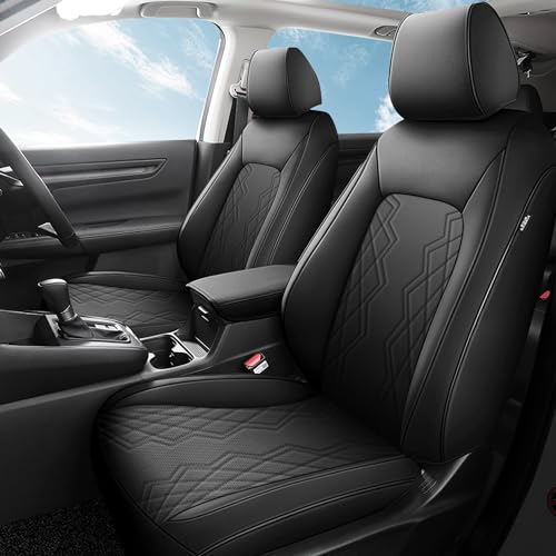 FREESOO CRV Seat Covers - Custom Fit Car Seat Covers Full Set for CRV 2023 2024 2025 2026 EX-L/EX/LX/Sport/Touring/Hybrid/Trailsport - Luxury Faux Leather Seat Covers for SUV - Black - color: Black, size: CR-V 2023-2026
