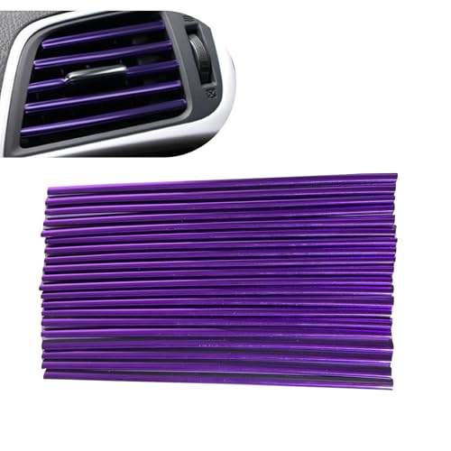 20PCS Car Vent Outlet Trim, Waterproof Car Air Conditioner Decoration Strip for Vent Outlet, Flexible Bendable Auto Air Conditioning Vents Decorative Strip, Universal for Most Vehicles(Purple)