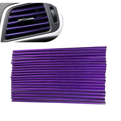 20PCS Car Vent Outlet Trim, Waterproof Car Air Conditioner Decoration Strip for Vent Outlet, Flexible Bendable Auto Air Conditioning Vents Decorative Strip, Universal for Most Vehicles(Purple)